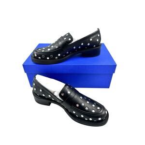 Stuart Weitzman Palmer Bold Stud Loafer Chunky Heel Sz 9 B Preppy Designer